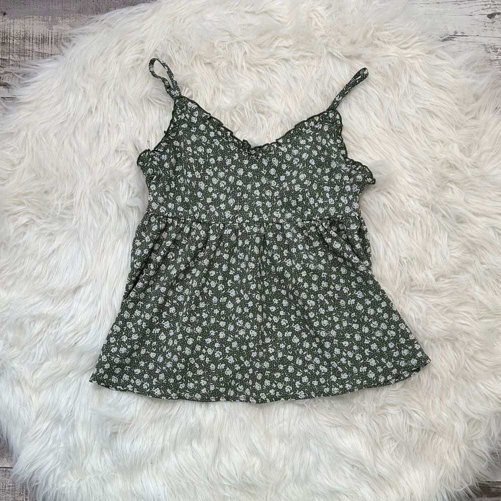 SHEIN Green Floral Camisole Top